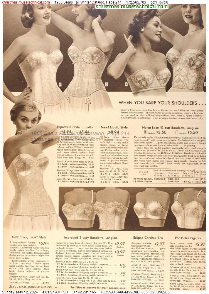1955 Sears Fall Winter Catalog, Page 214