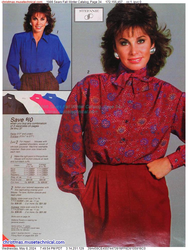 1986 Sears Fall Winter Catalog, Page 34