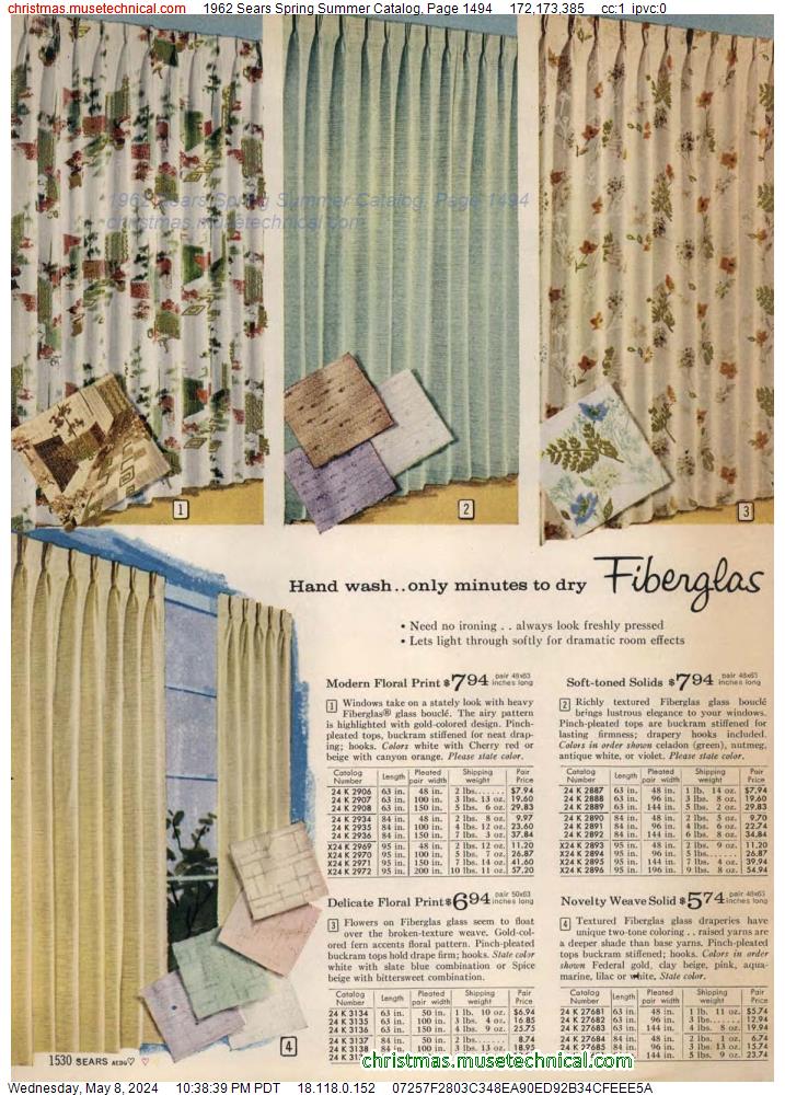 1962 Sears Spring Summer Catalog, Page 1494