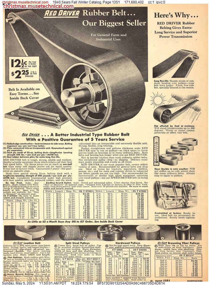 1940 Sears Fall Winter Catalog, Page 1351
