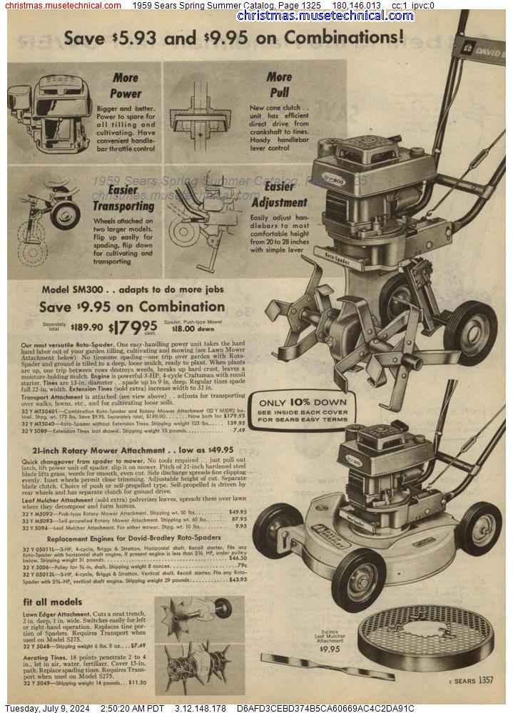 1959 Sears Spring Summer Catalog, Page 1325