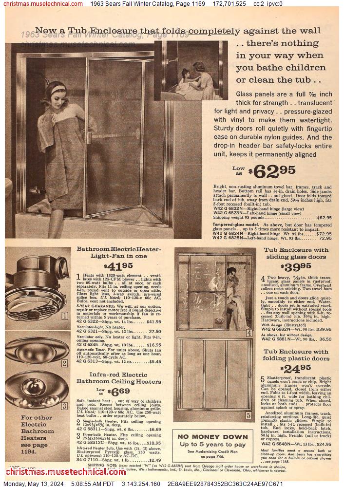 1963 Sears Fall Winter Catalog, Page 1169