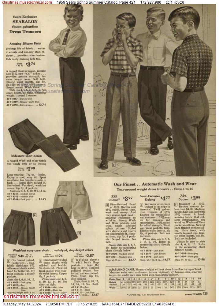 1959 Sears Spring Summer Catalog, Page 421