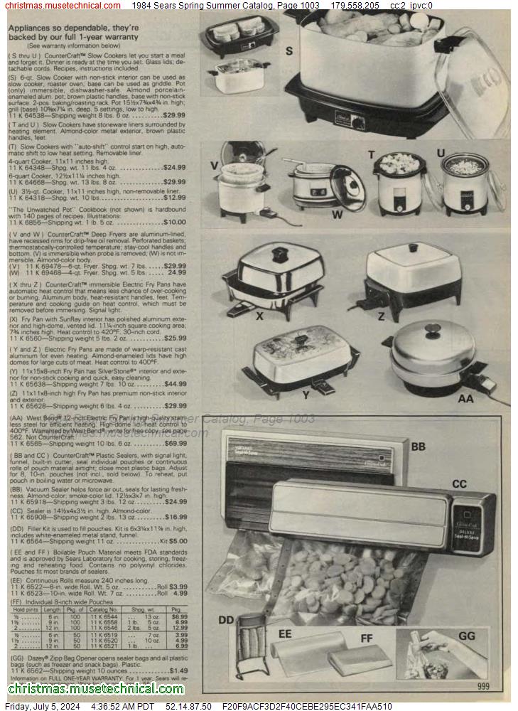 1984 Sears Spring Summer Catalog, Page 1003