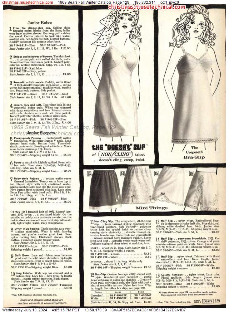 1969 Sears Fall Winter Catalog, Page 129