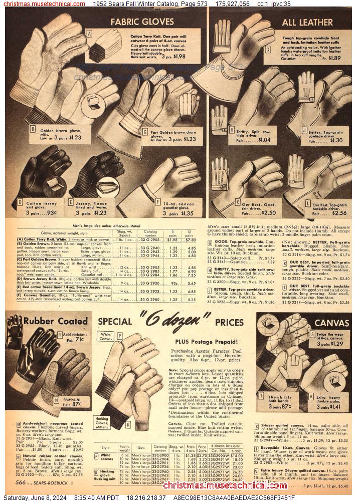 1952 Sears Fall Winter Catalog, Page 573