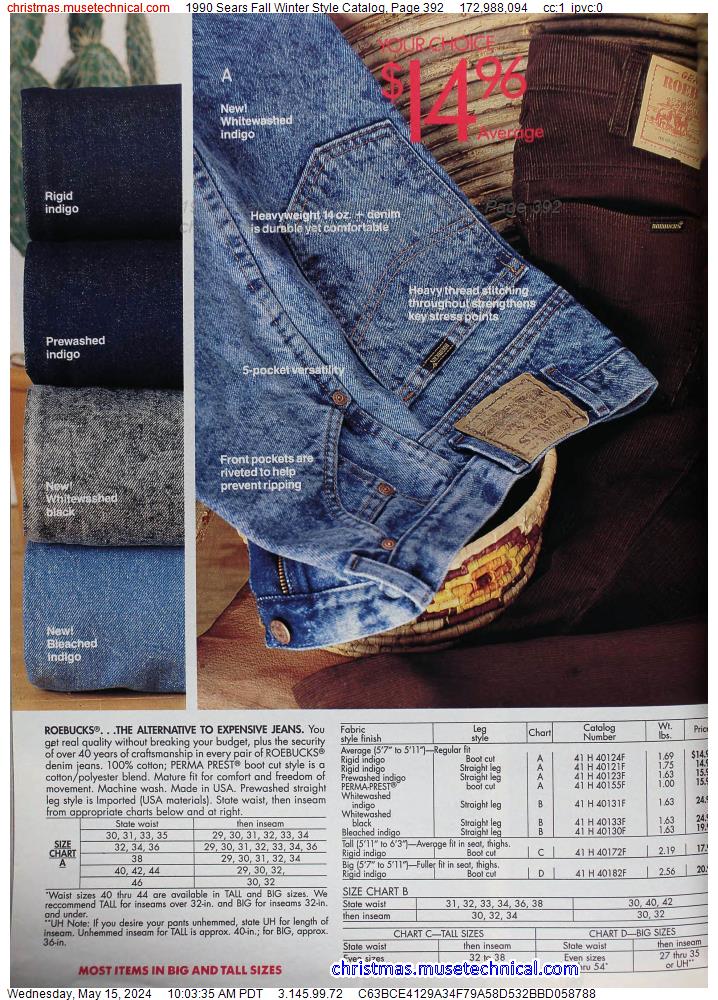 1990 Sears Fall Winter Style Catalog, Page 392