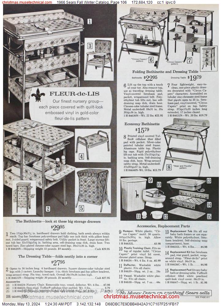 1966 Sears Fall Winter Catalog, Page 106