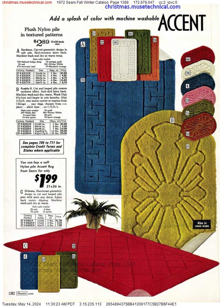 1972 Sears Fall Winter Catalog, Page 1388