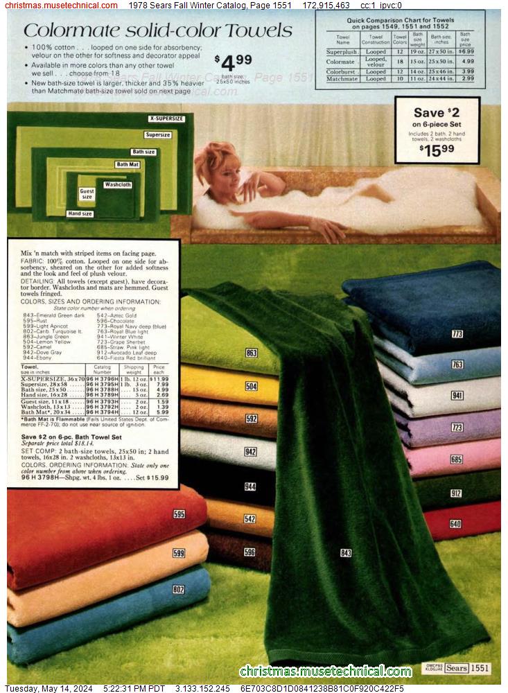 1978 Sears Fall Winter Catalog, Page 1551