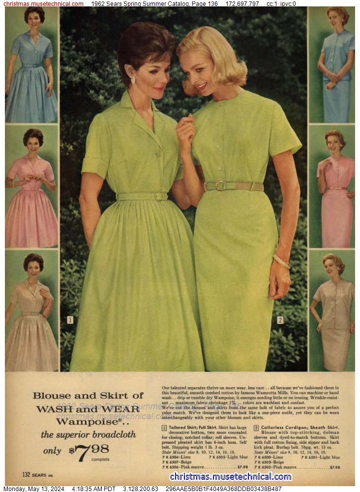 1962 Sears Spring Summer Catalog, Page 136