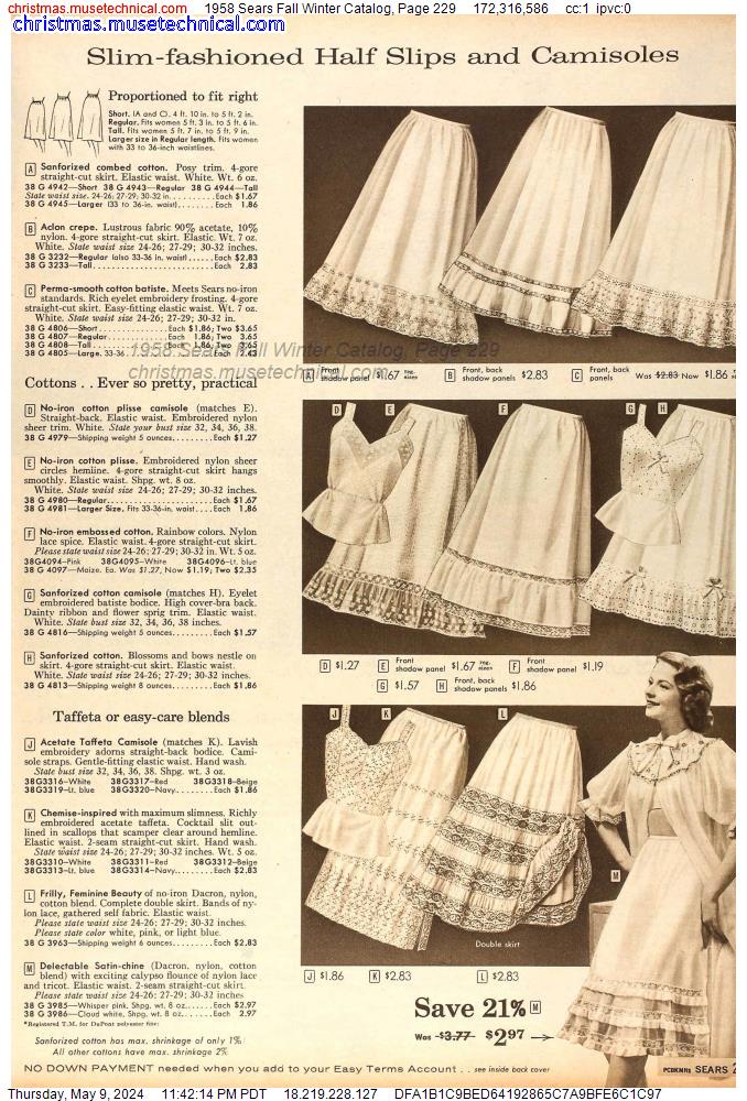 1958 Sears Fall Winter Catalog, Page 229