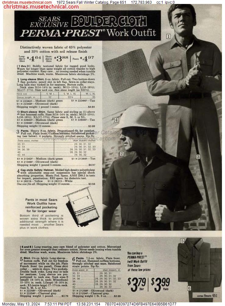 1972 Sears Fall Winter Catalog, Page 651