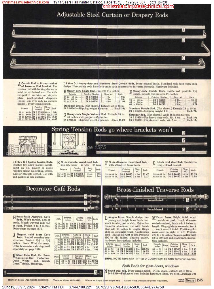 1971 Sears Fall Winter Catalog, Page 1575
