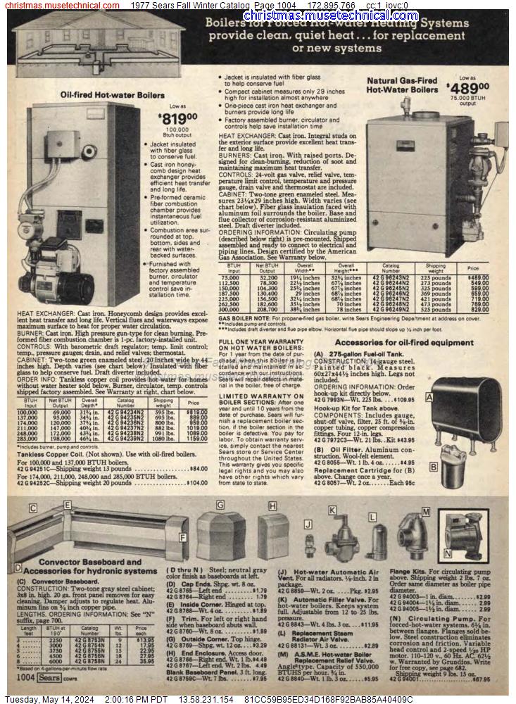 1977 Sears Fall Winter Catalog, Page 1004