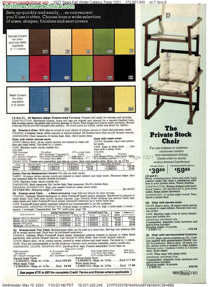 1977 Sears Fall Winter Catalog, Page 1321