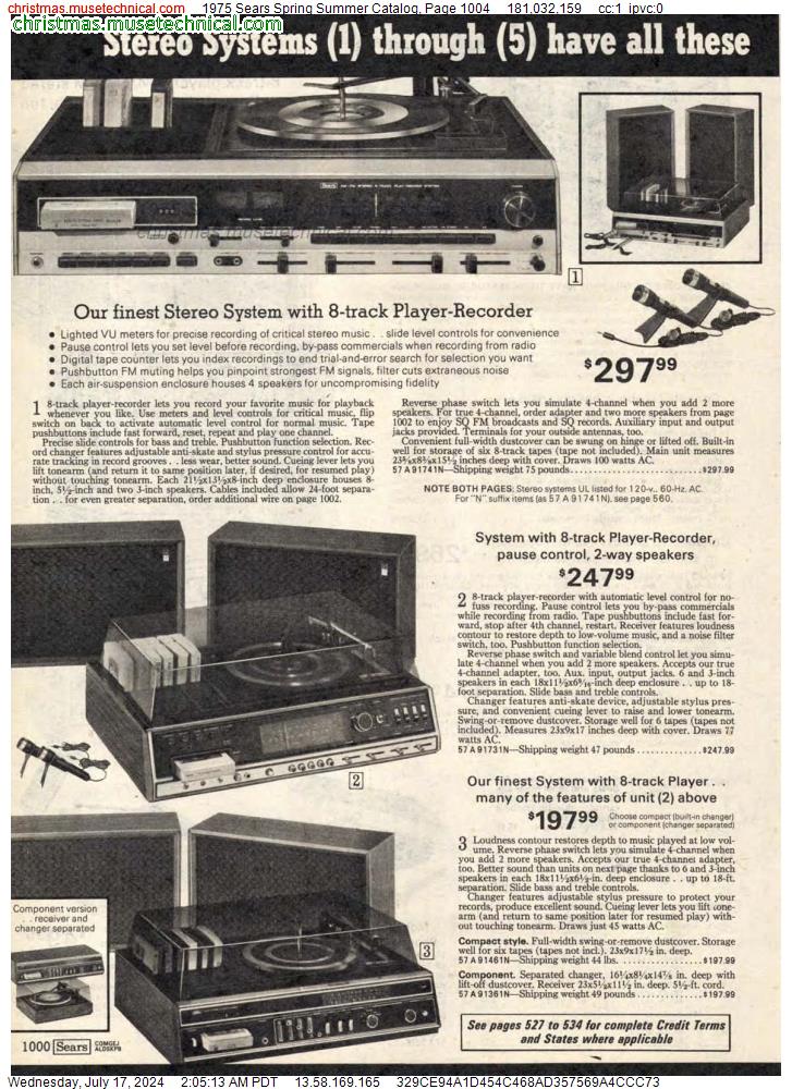 1975 Sears Spring Summer Catalog, Page 1004