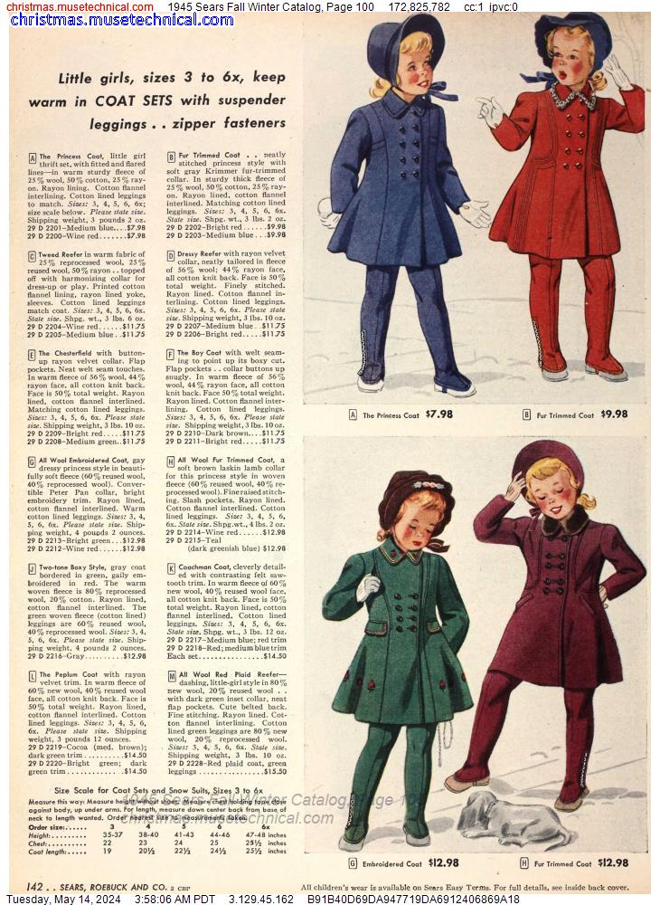 1945 Sears Fall Winter Catalog, Page 100