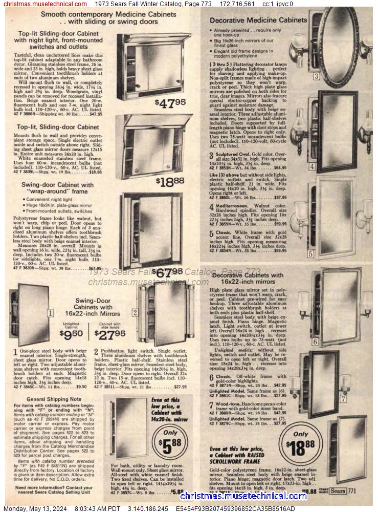 1973 Sears Fall Winter Catalog, Page 773
