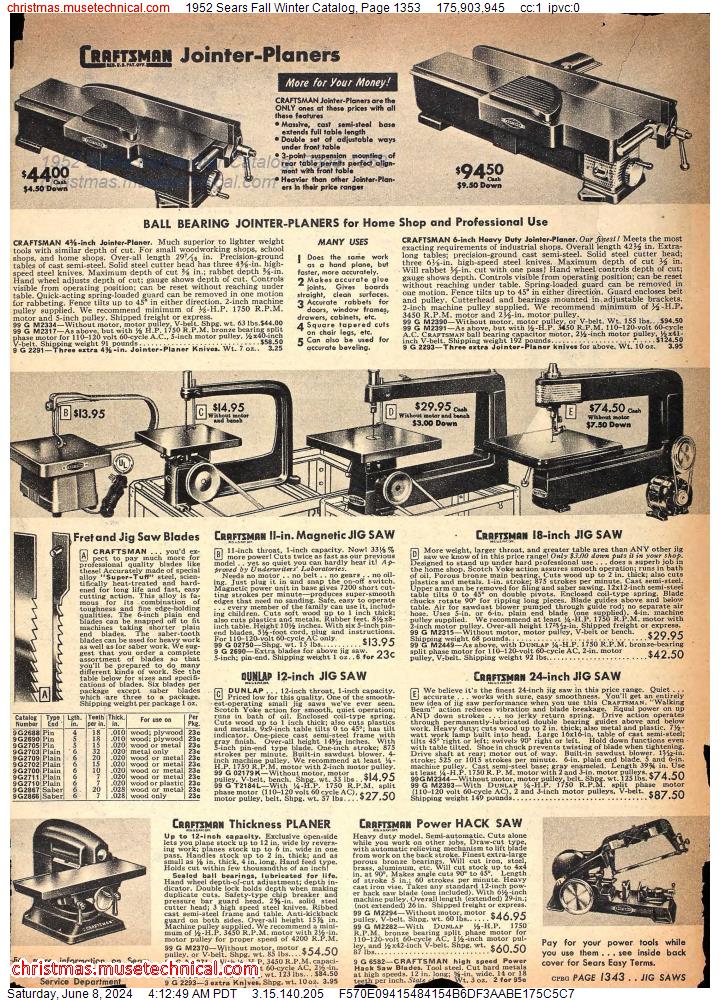 1952 Sears Fall Winter Catalog, Page 1353