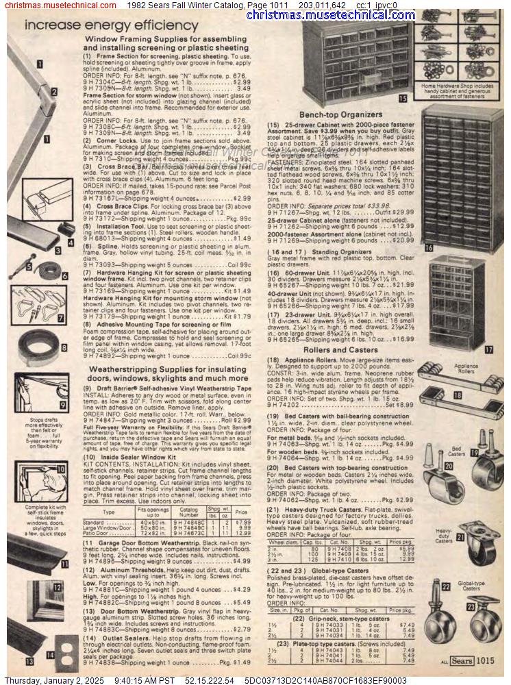 1982 Sears Fall Winter Catalog, Page 1011