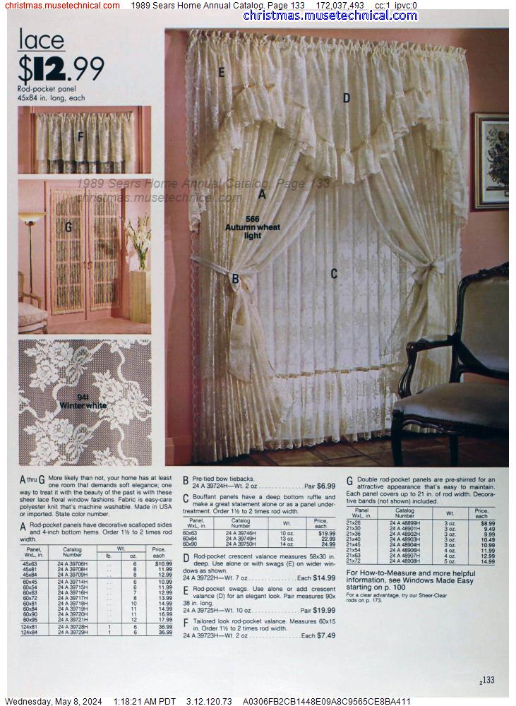 1989 Sears Home Annual Catalog, Page 133