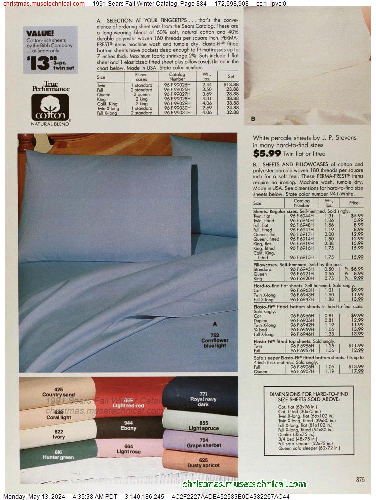 1991 Sears Fall Winter Catalog, Page 884