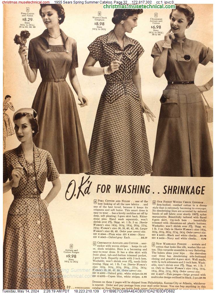 1955 Sears Spring Summer Catalog, Page 32