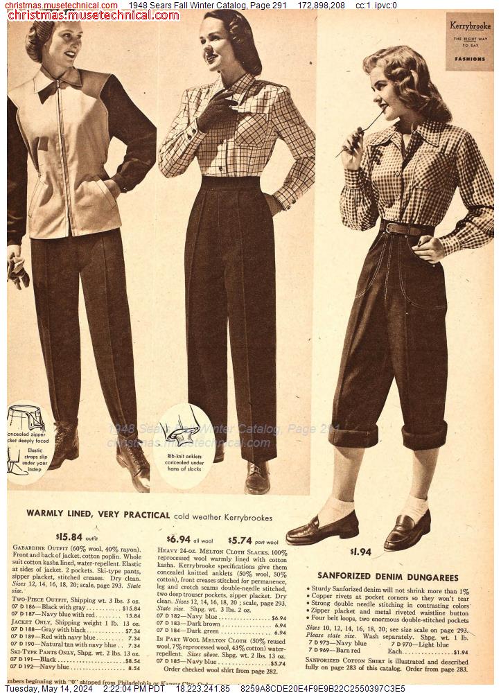 1948 Sears Fall Winter Catalog, Page 291