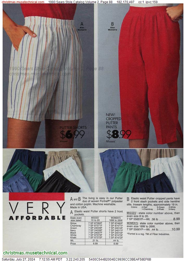 1990 Sears Style Catalog Volume 2, Page 88