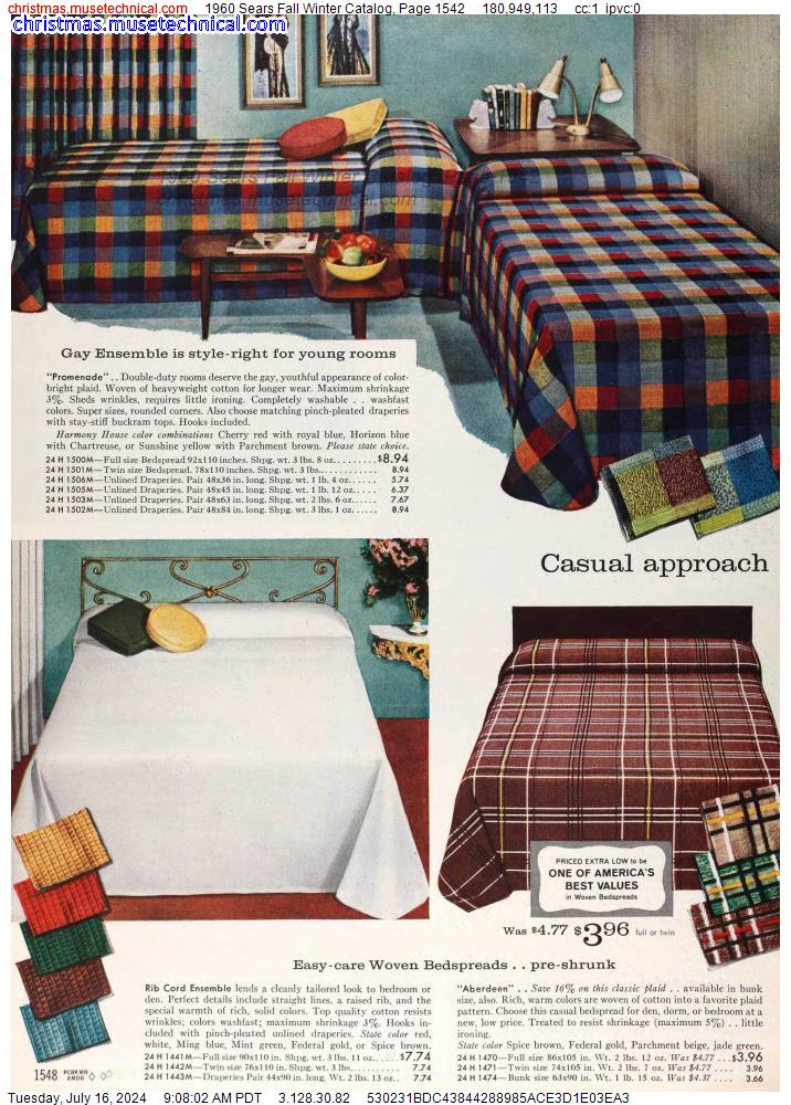 1960 Sears Fall Winter Catalog, Page 1542