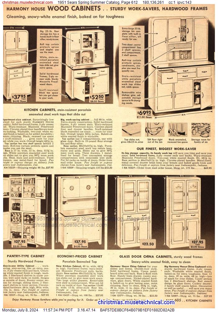 1951 Sears Spring Summer Catalog, Page 612