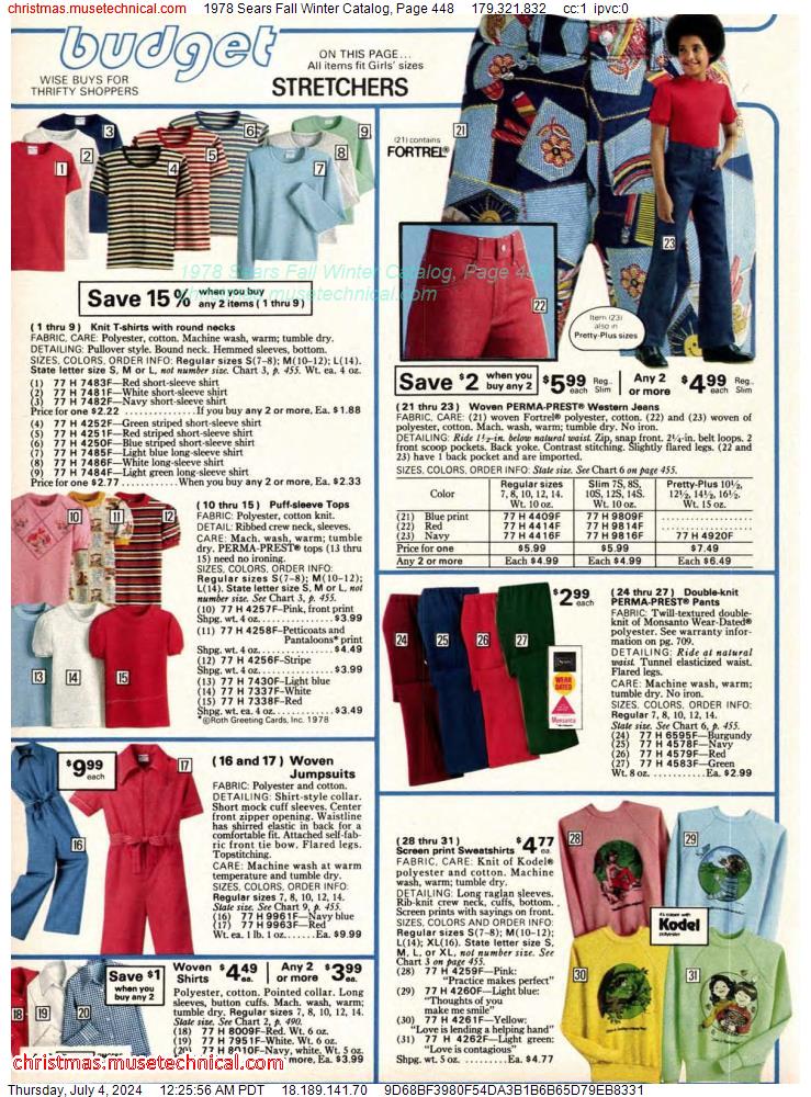 1978 Sears Fall Winter Catalog, Page 448