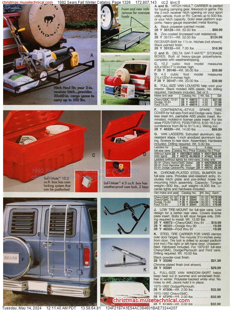 1992 Sears Fall Winter Catalog, Page 1326