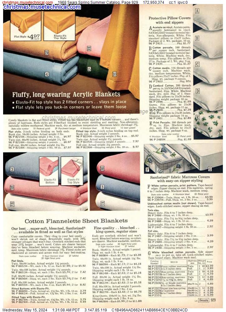 1968 Sears Spring Summer Catalog, Page 929