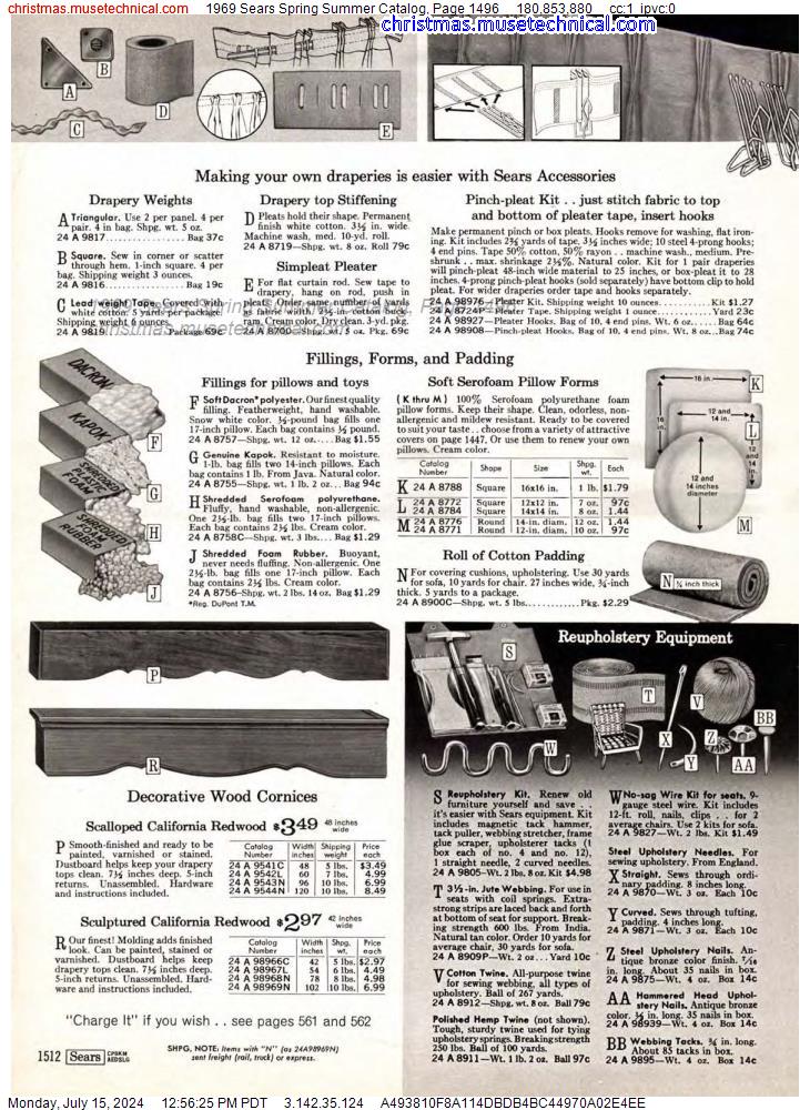 1969 Sears Spring Summer Catalog, Page 1496