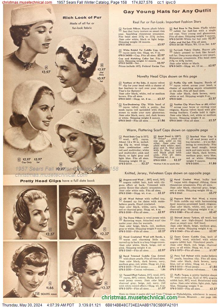 1957 Sears Fall Winter Catalog, Page 158