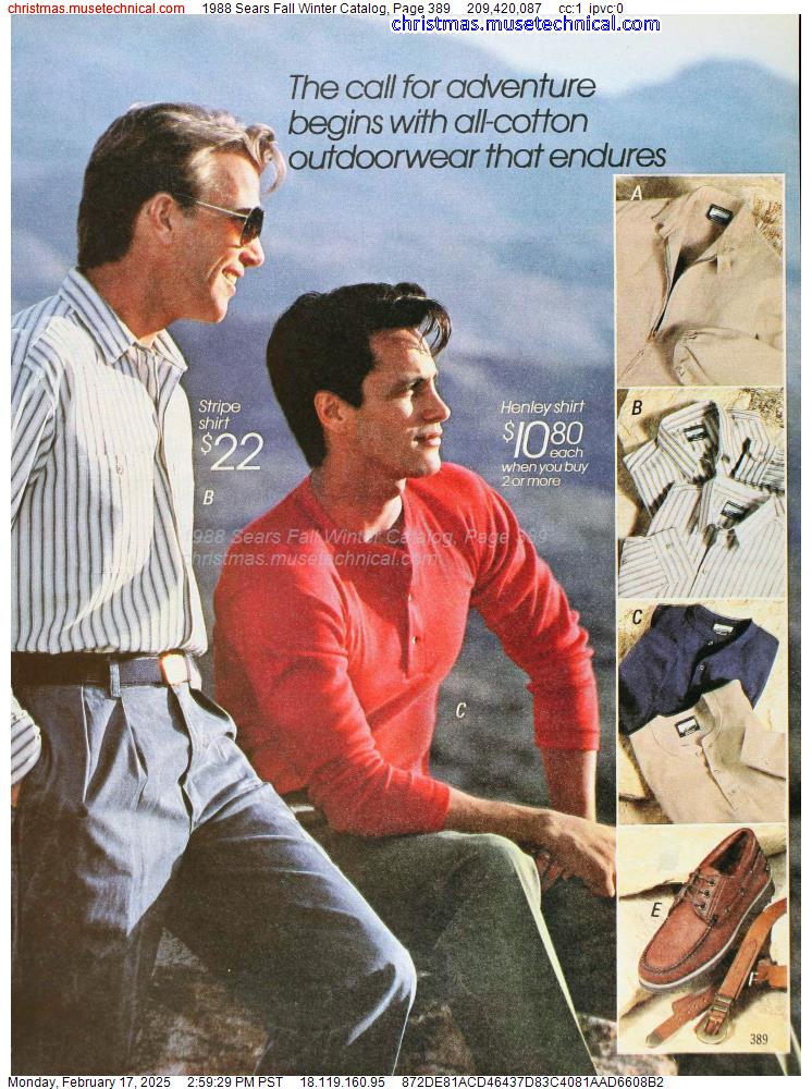 1988 Sears Fall Winter Catalog, Page 389