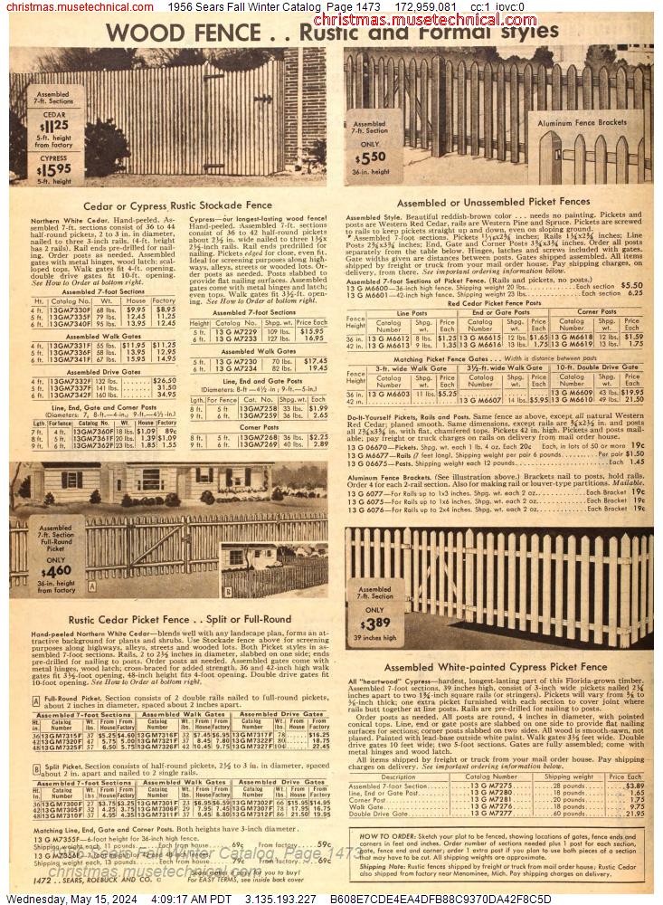 1956 Sears Fall Winter Catalog, Page 1473