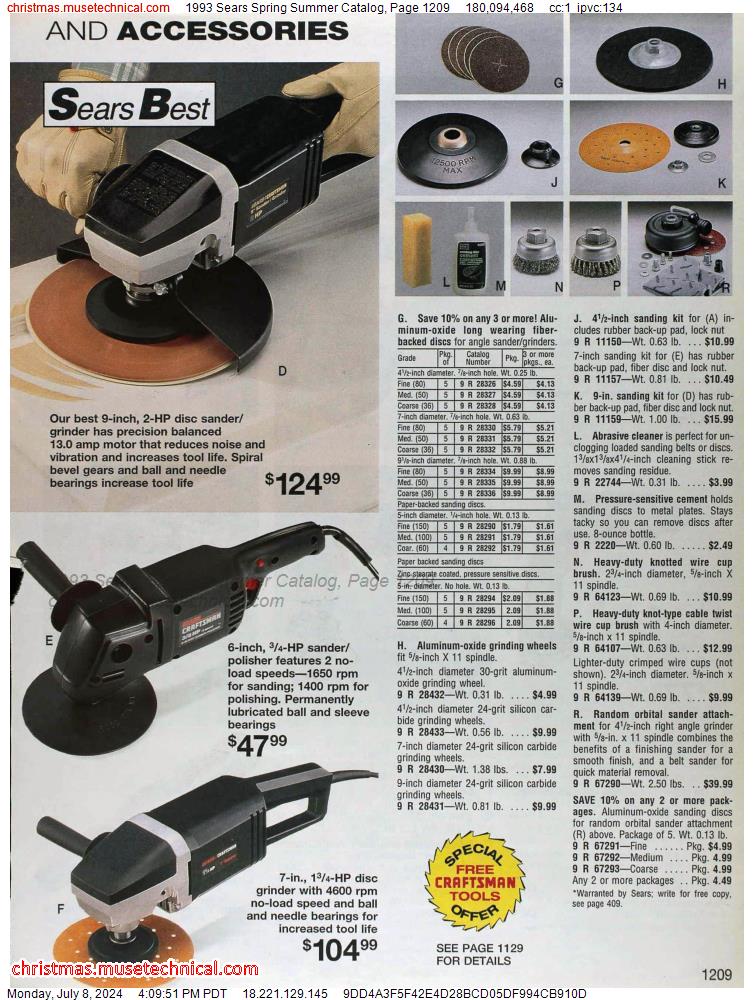 1993 Sears Spring Summer Catalog, Page 1209