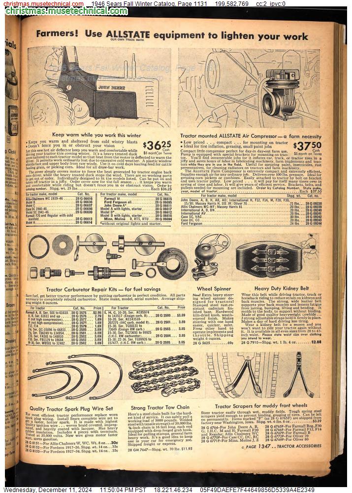 1946 Sears Fall Winter Catalog, Page 1131