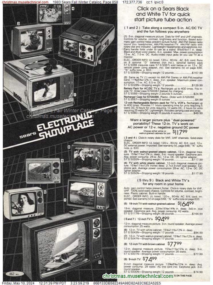 1983 Sears Fall Winter Catalog, Page 858