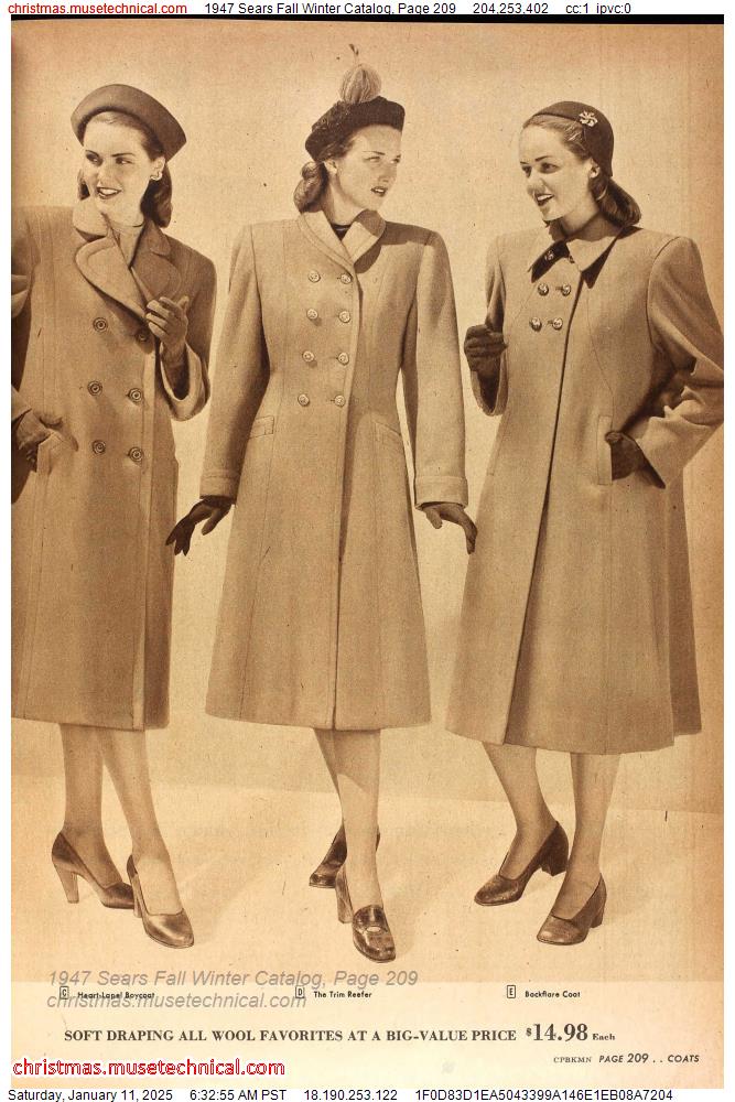 1947 Sears Fall Winter Catalog, Page 209