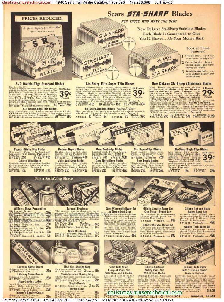 1940 Sears Fall Winter Catalog, Page 590