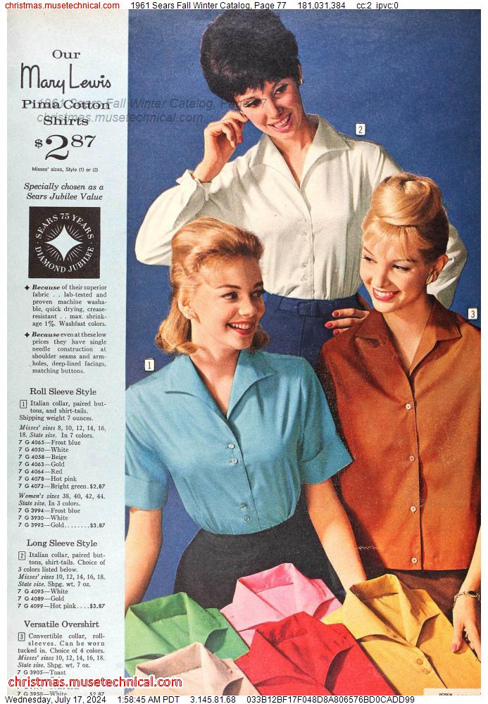 1961 Sears Fall Winter Catalog, Page 77