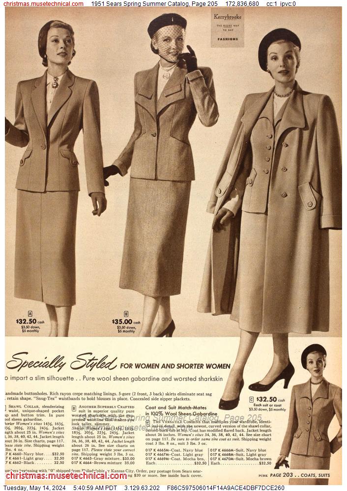 1951 Sears Spring Summer Catalog, Page 205