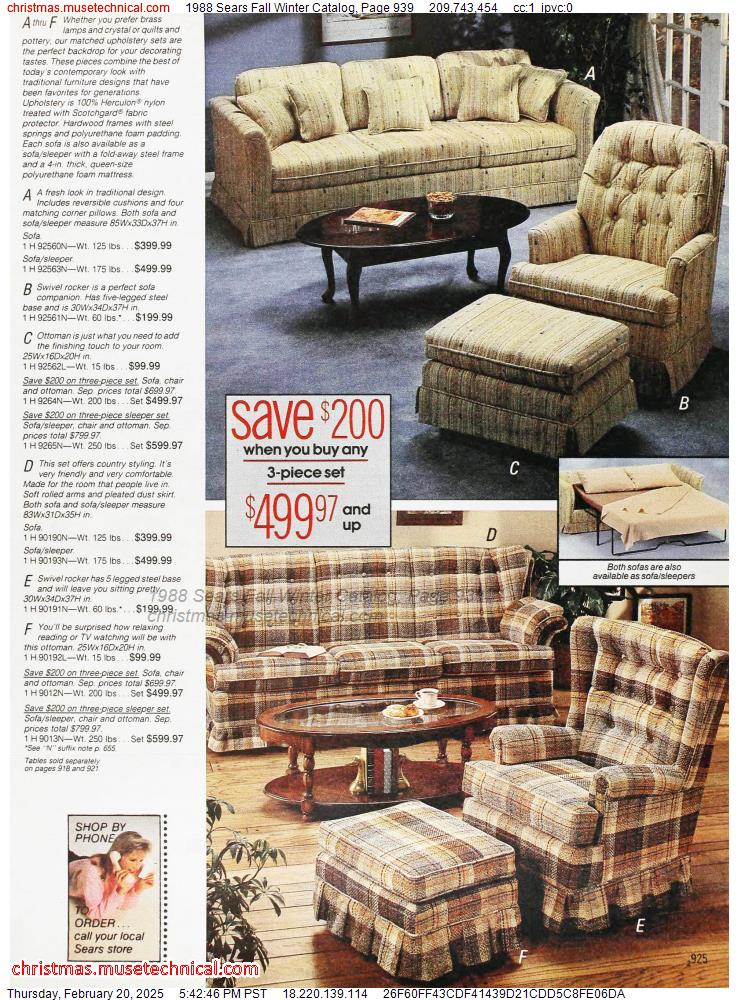 1988 Sears Fall Winter Catalog, Page 939