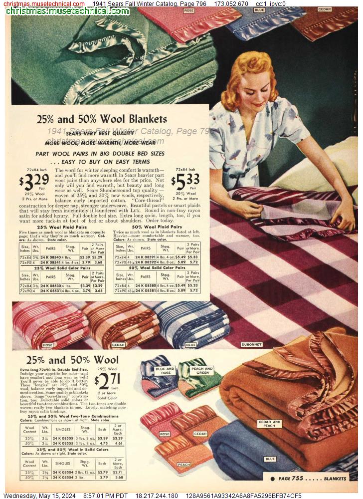 1941 Sears Fall Winter Catalog, Page 796