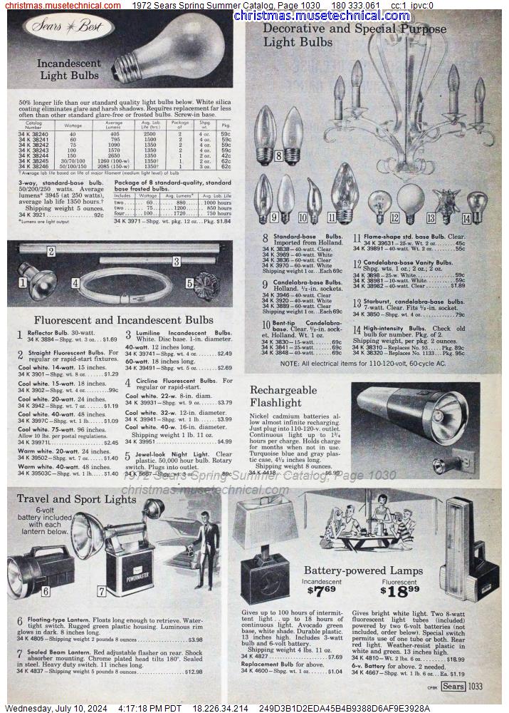 1972 Sears Spring Summer Catalog, Page 1030