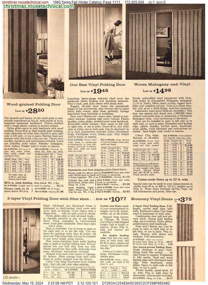 1960 Sears Fall Winter Catalog, Page 1111
